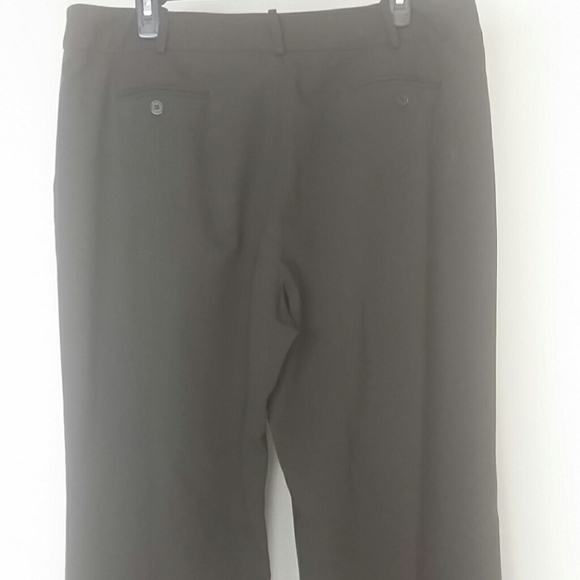 Larry Levine Pants Stretch Dark brown straight leg button pockets - Picture 3 of 5